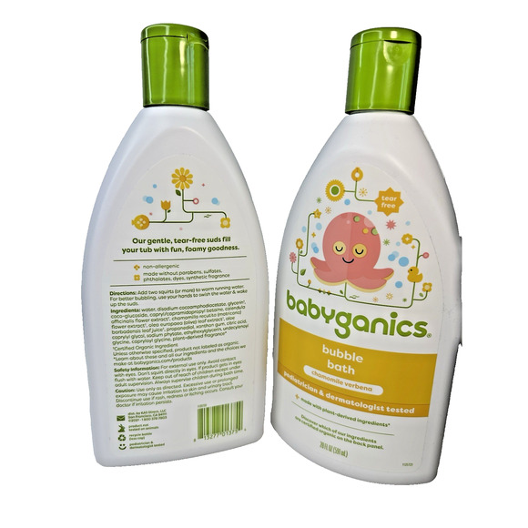 Babyganics Bubble Bath Chamomile Verbena Tear Free 2 - 20oz. bottles - Picture 4 of 5